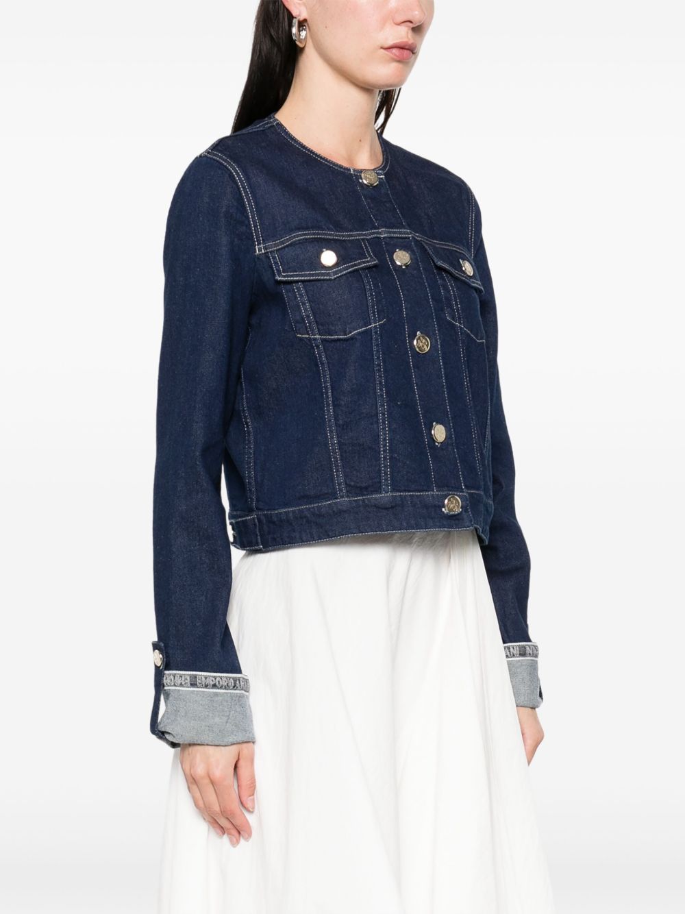 Emporio Armani Short Denim Jacket Blue