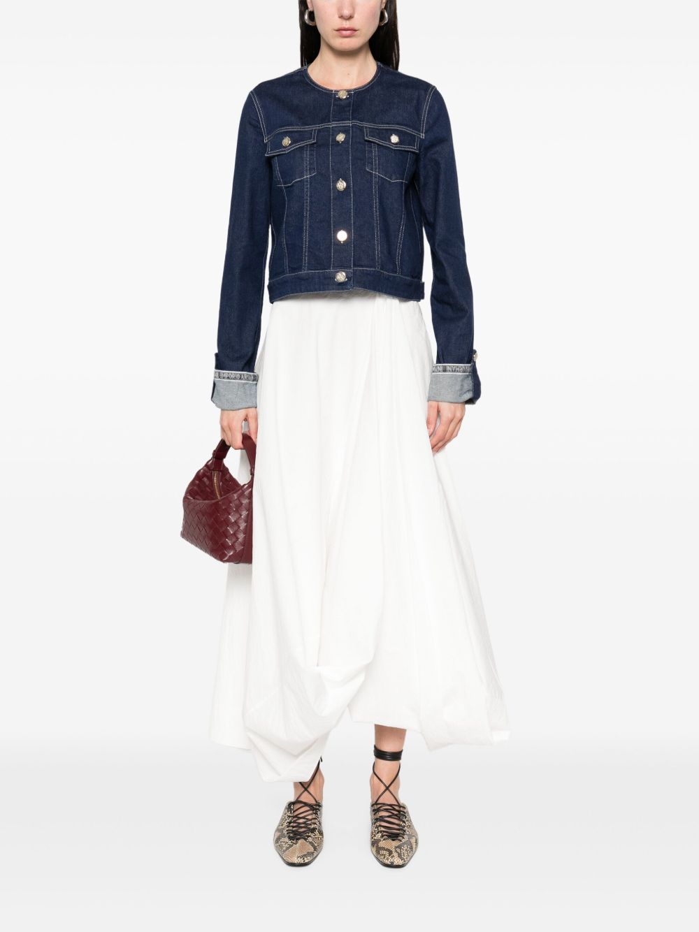 Emporio Armani Short Denim Jacket Blue