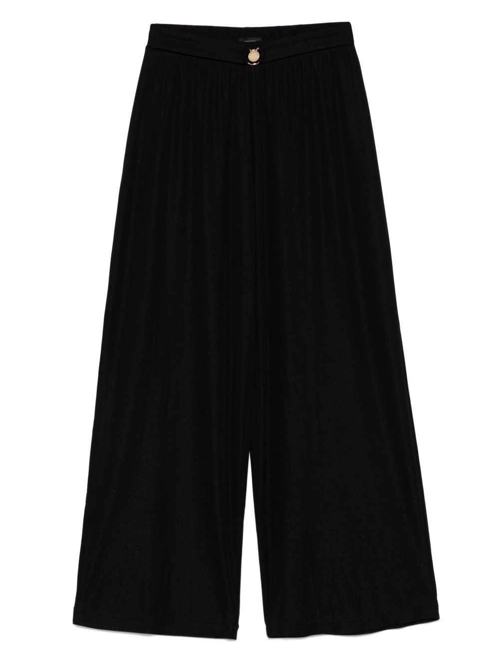 Emporio Armani Wide-Leg Lamé Trousers Black Black