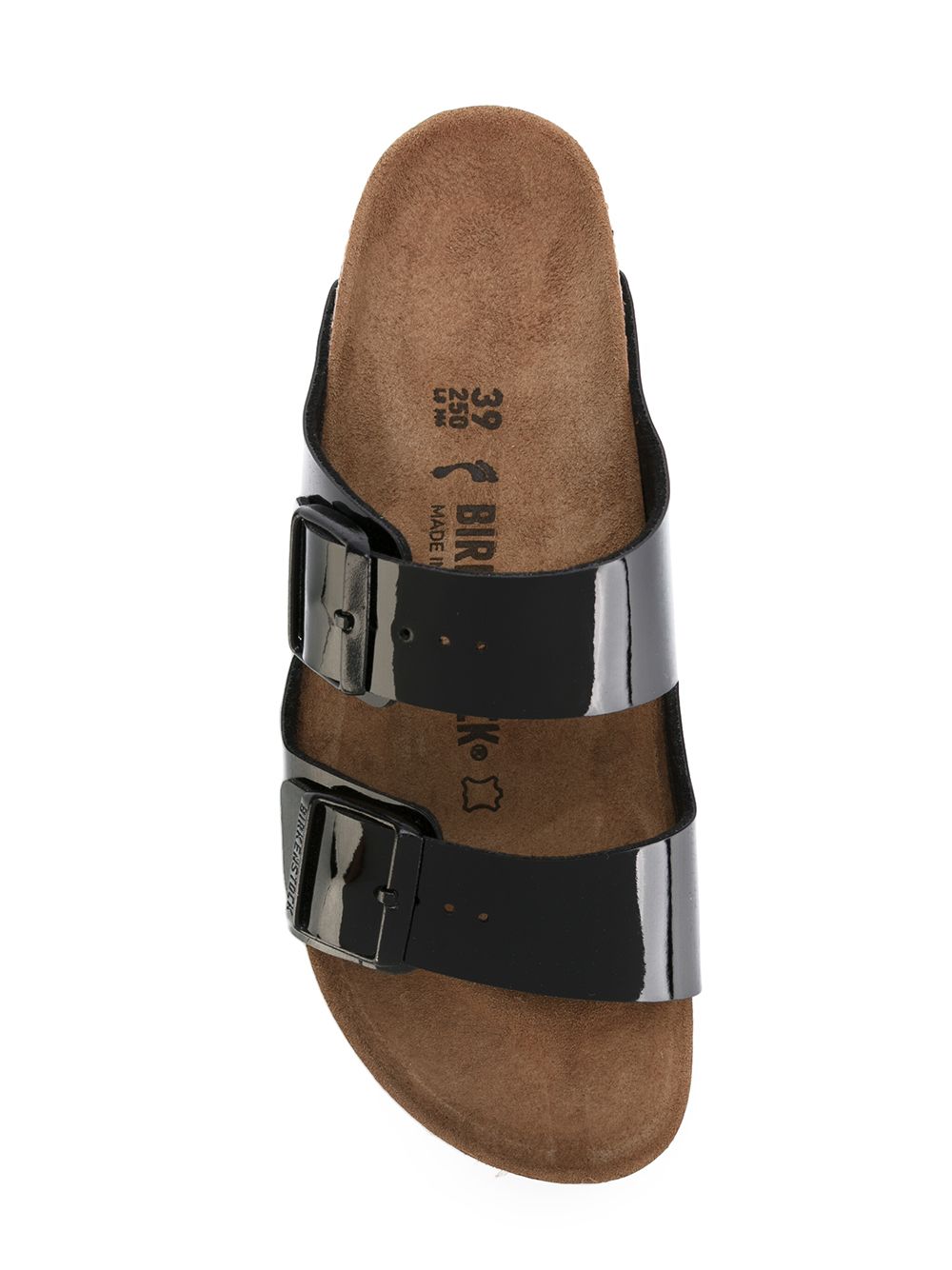 Birkenstock Arizona Patent-Effect Double-Strap Sandals Black black