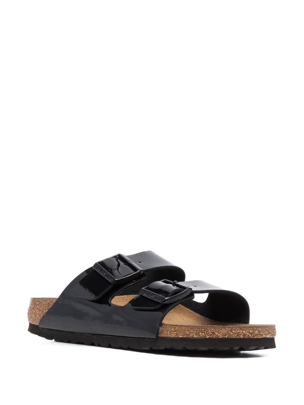 Birkenstock Arizona Patent-Effect Double-Strap Sandals Black black
