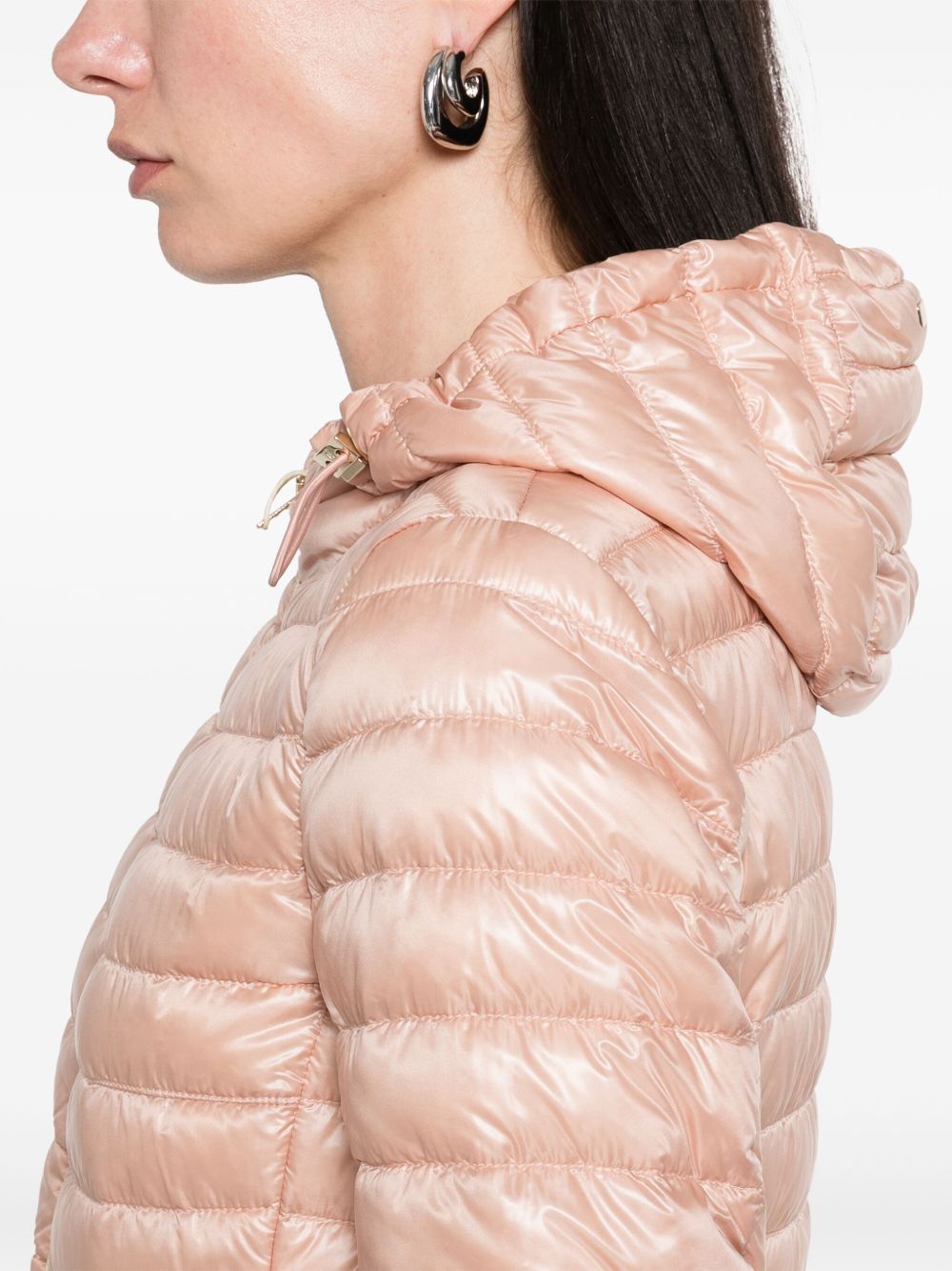 Herno Short Down Water-Repellent Jacket with Detachable Hood Pink