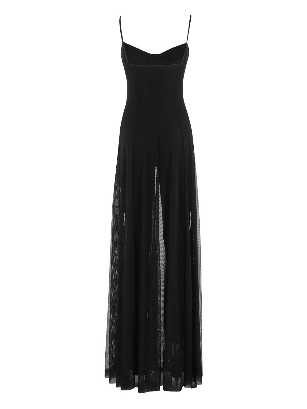Norma Kamali Semi-Sheer Maxi Dress With Catsuit Black