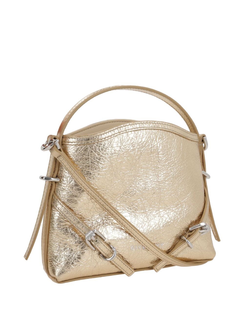 Givenchy Voyou Nano Metallic Gold Leather Clutch Bag Golden