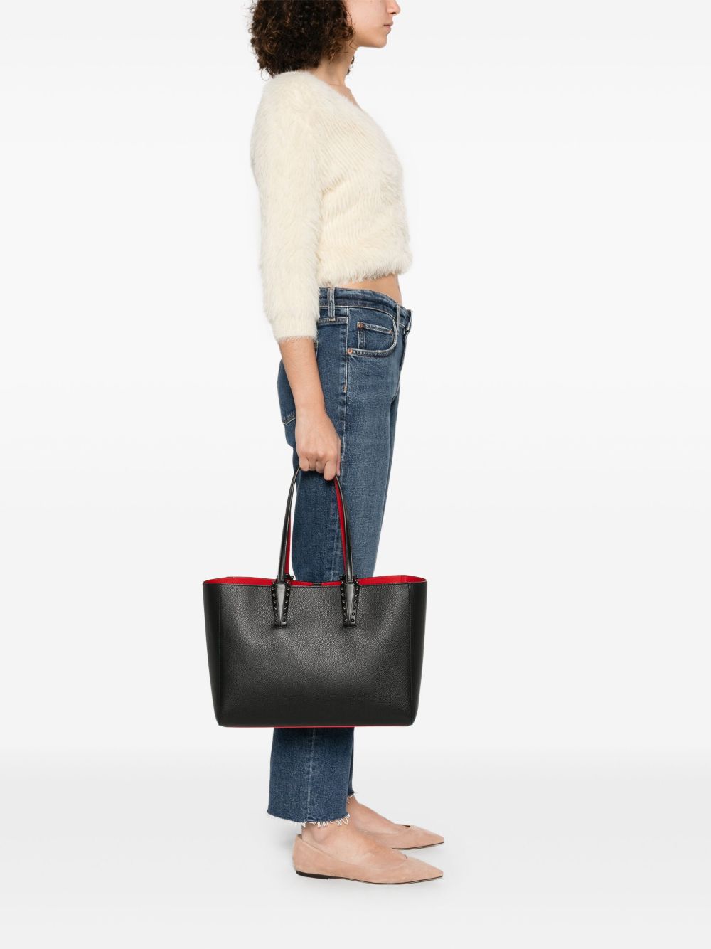 Christian Louboutin Cabata Small Leather Tote Bag Black