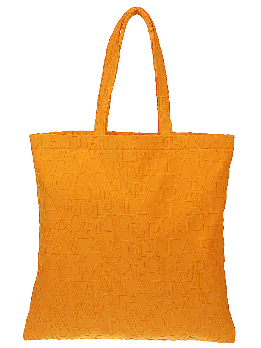 Emporio Armani Beachwear Shopper Bag With 3D Logo in Orange