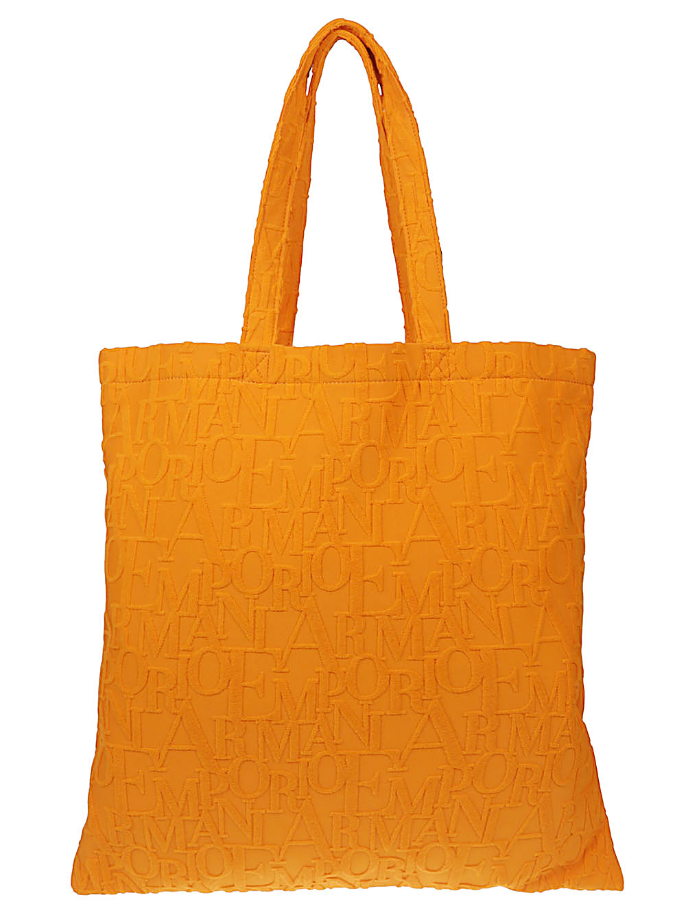 Emporio Armani Beachwear Shopper Bag With 3D Logo in Orange
