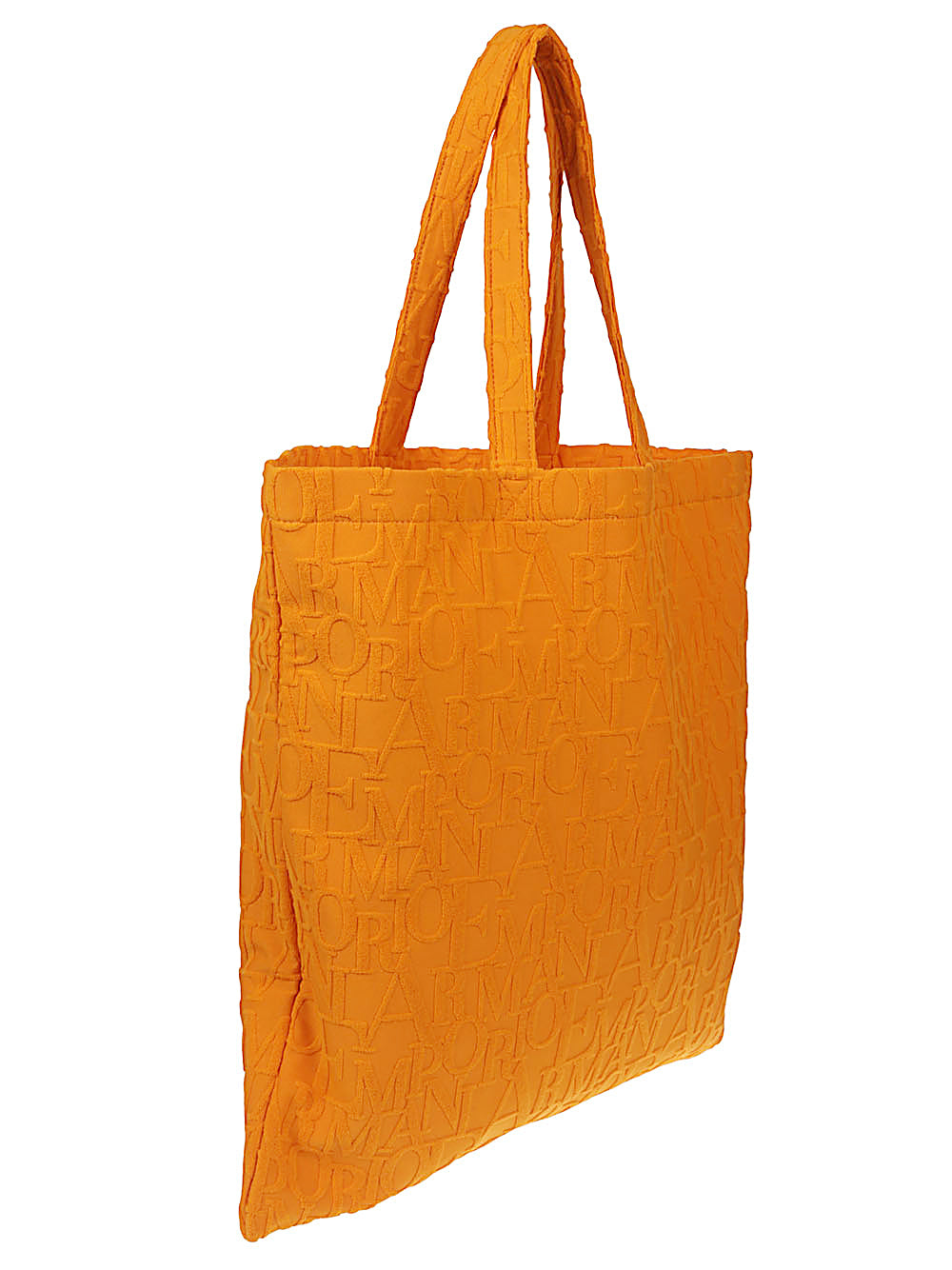 Emporio Armani Beachwear Shopper Bag With 3D Logo in Orange