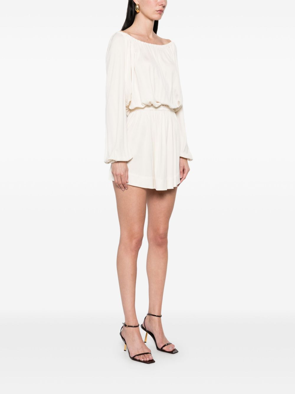 Saint Laurent Crepe Mini Dress White