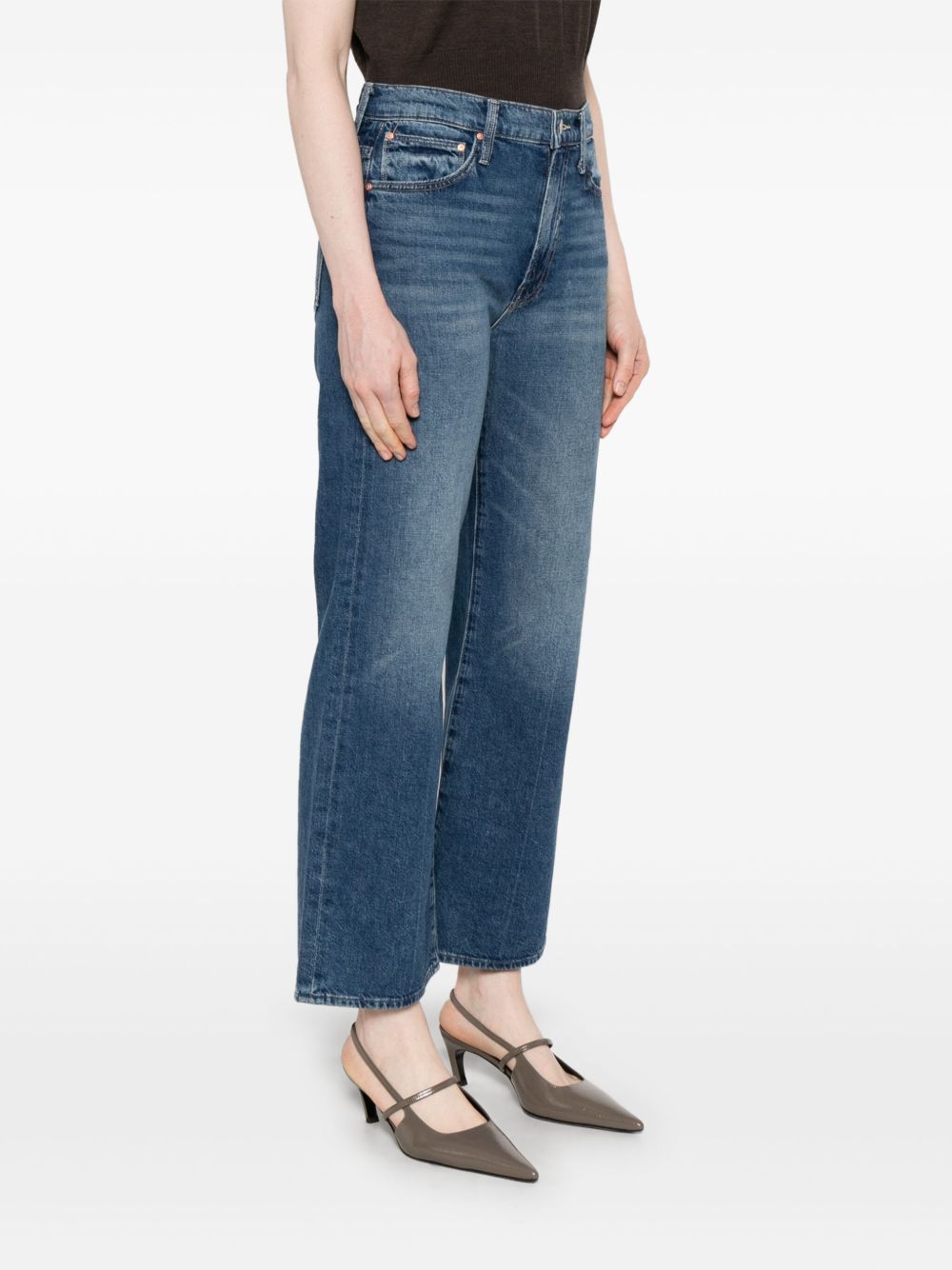Mother Dodger Ankle Denim Jeans Blue