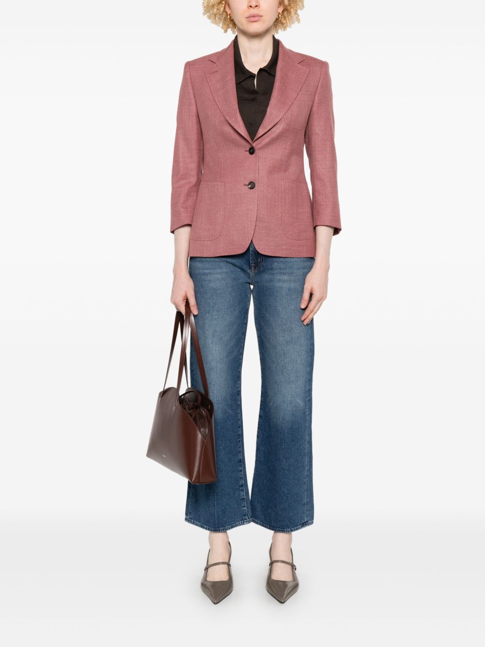 Mother Dodger Ankle Denim Jeans Blue