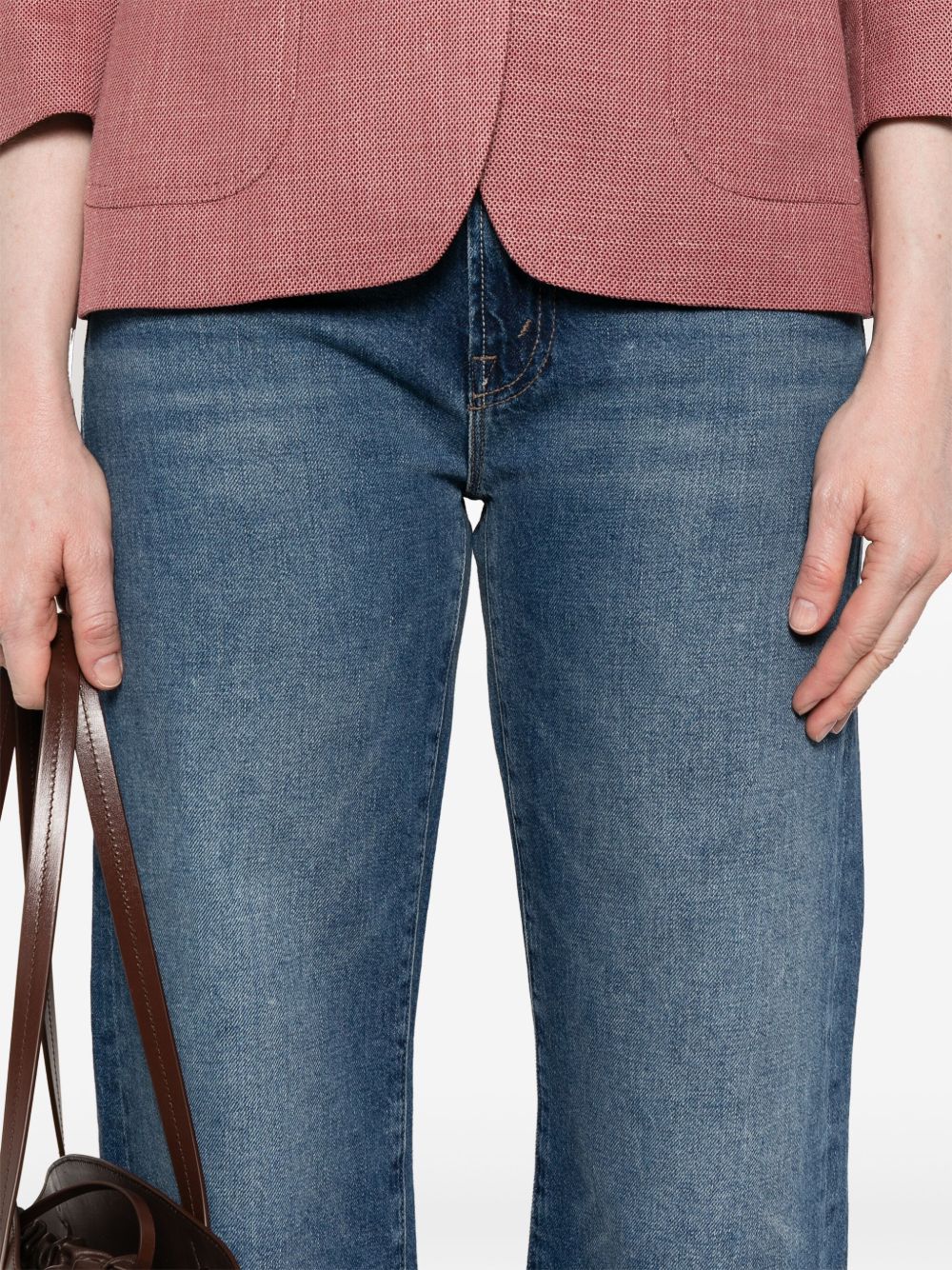 Mother Dodger Ankle Denim Jeans Blue