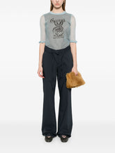 GANNI Bunny Crewneck Top Light Blue