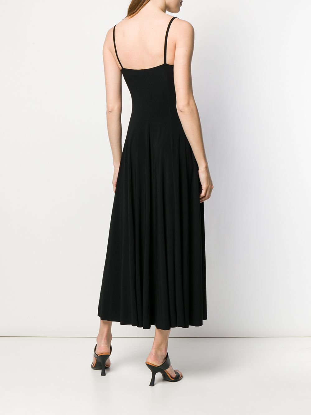 Norma Kamali Pleated Evening Long Dress Black