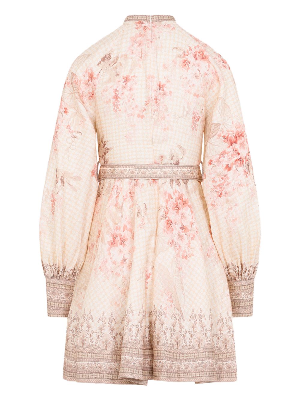 Zimmermann Buttoned Printed Mini Dress Powder