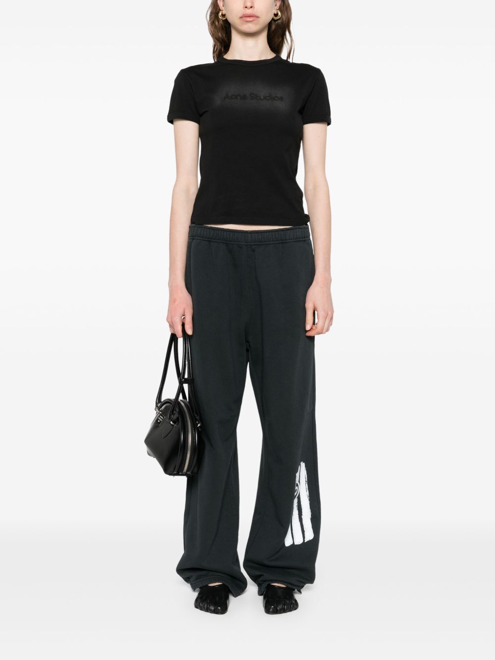 MM6 Maison Margiela Cotton Sweatpants with Drawstring Waistband Black Black