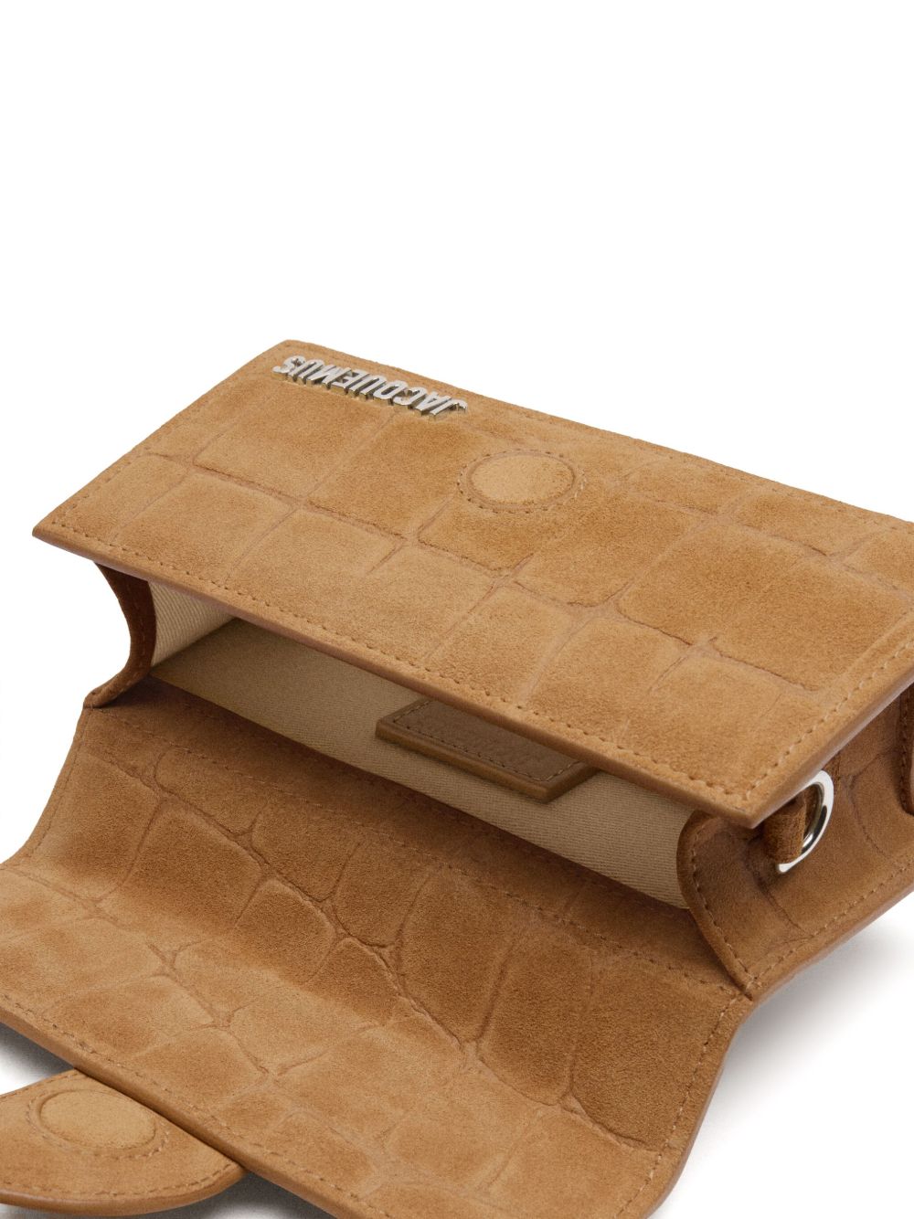 JACQUEMUS The Bambino Embossed Effect Leather Handbag Camel