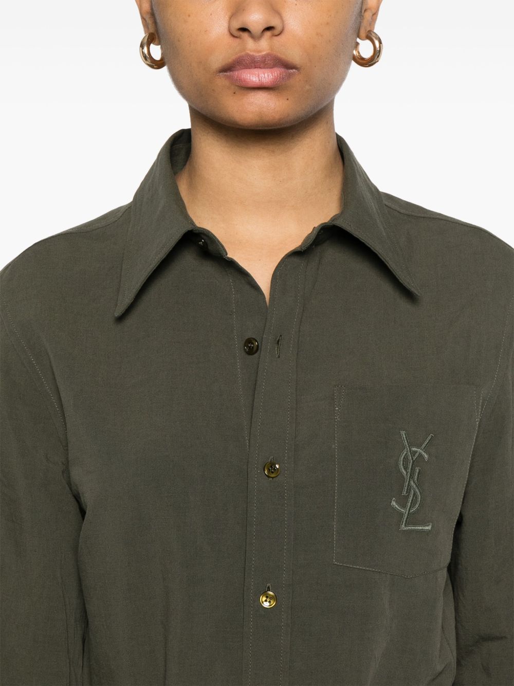 Saint Laurent Cassandre Shirt Green
