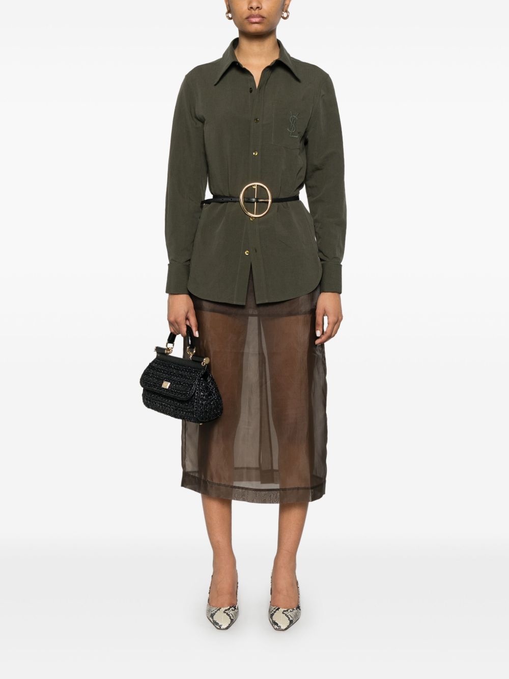 Saint Laurent Cassandre Shirt Green