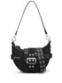 Ganni Bucky Small Embossed Recycled Nylon Shoulder Bag Black