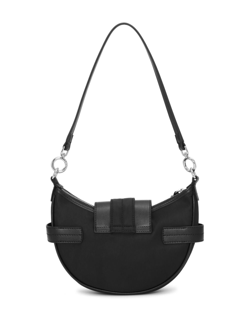 Ganni Bucky Small Embossed Recycled Nylon Shoulder Bag Black