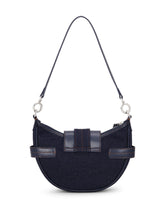 Ganni Buckle Small Denim Cross-Body Bag Blue