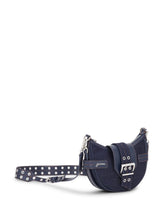 Ganni Buckle Small Denim Cross-Body Bag Blue