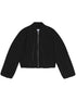 Ganni Oversized Cropped Recycled Polyester Bomber Jacket Black Black