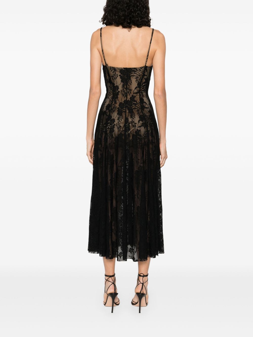 Norma Kamali Pleated All Lace Dress Black