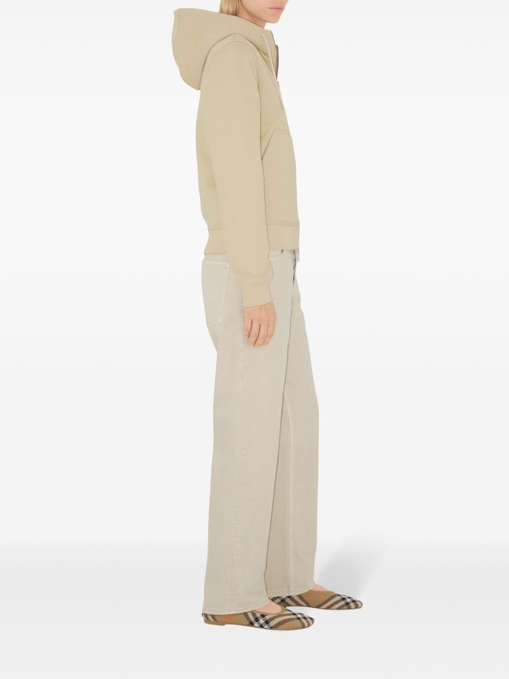 Burberry Check Label Hoodie Beige