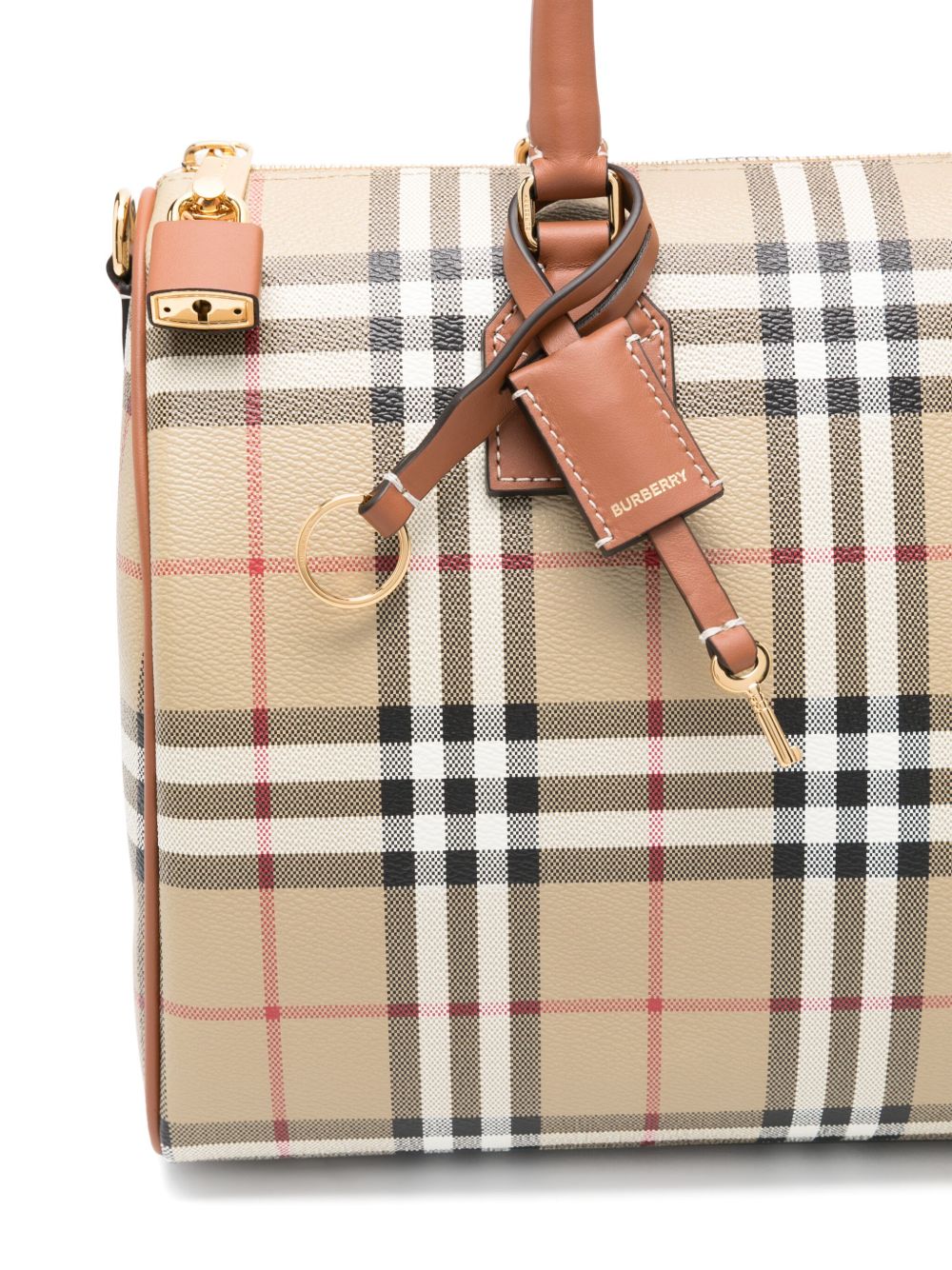 Burberry Medium Bowling Handbag Leather Brown