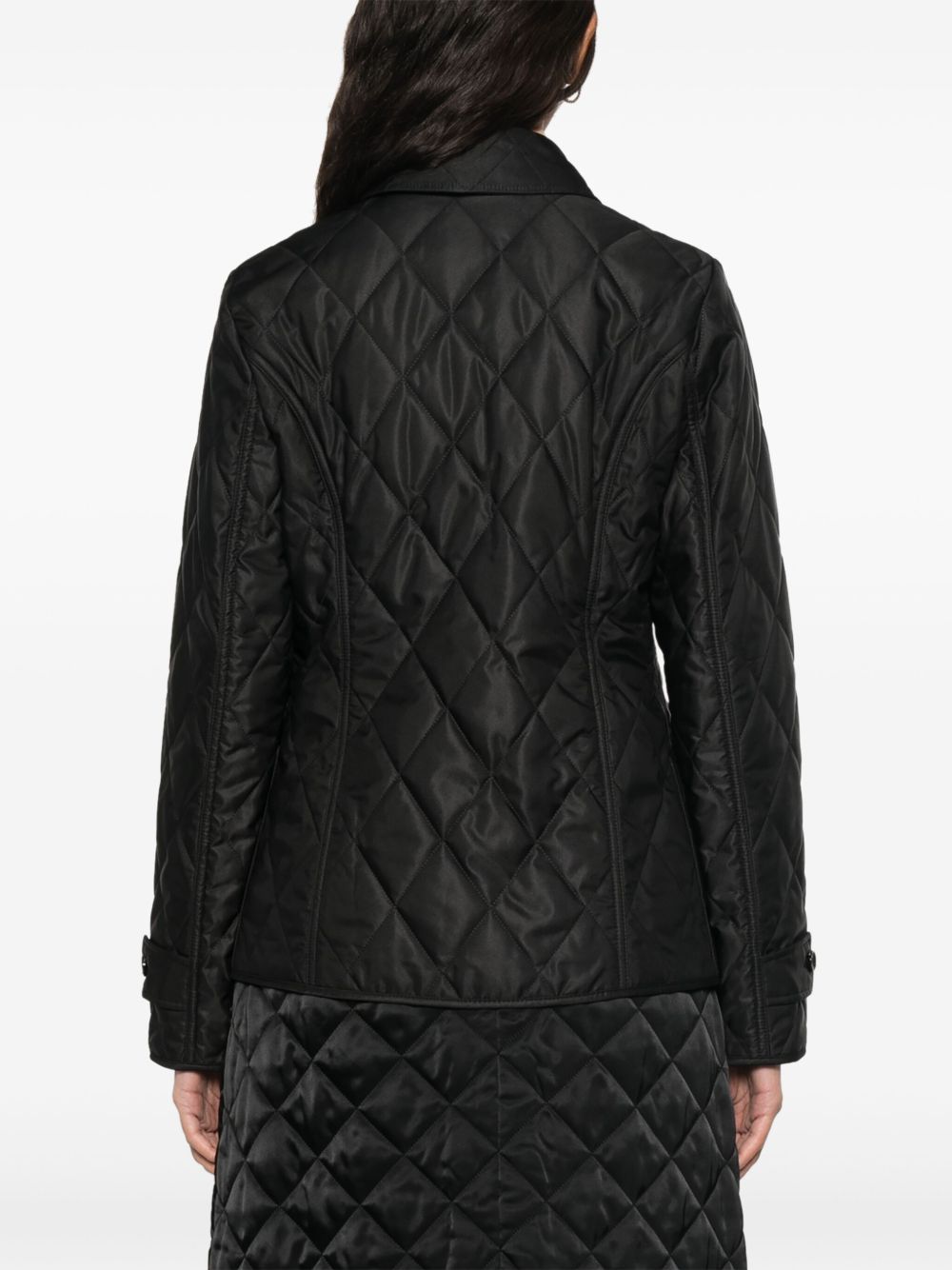Burberry Quilted Button-Up Jacket Black black