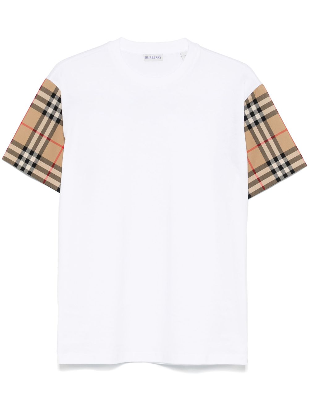 Burberry Check Cotton T-shirt White