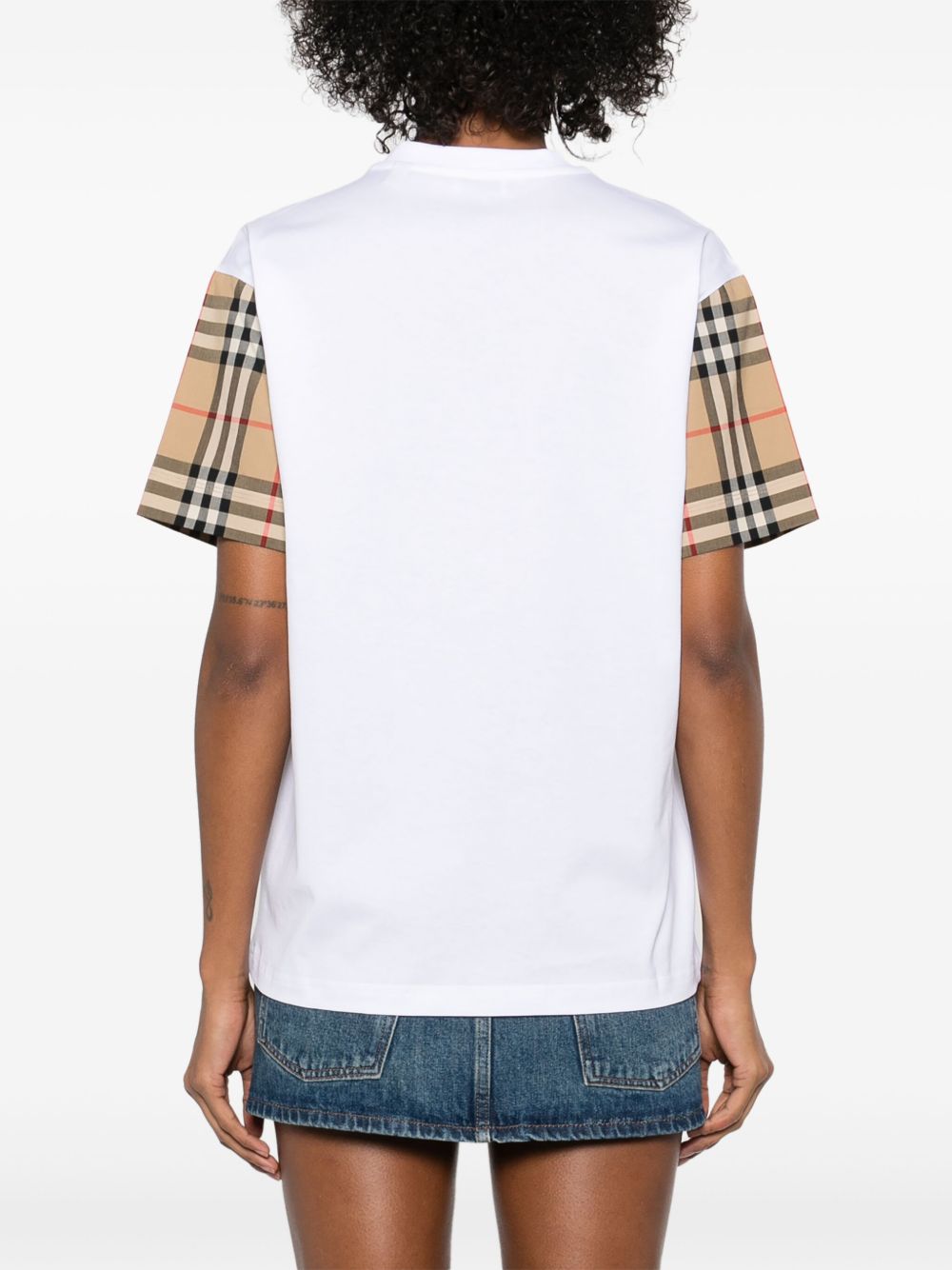 Burberry Check Cotton T-shirt White