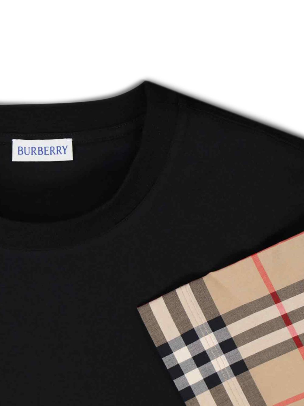Burberry Check Cotton T-shirt Black