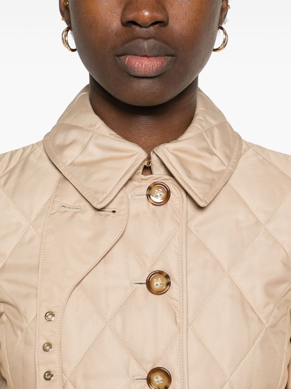 Burberry Quilted Button-Up Archive Jacket Beige Beige
