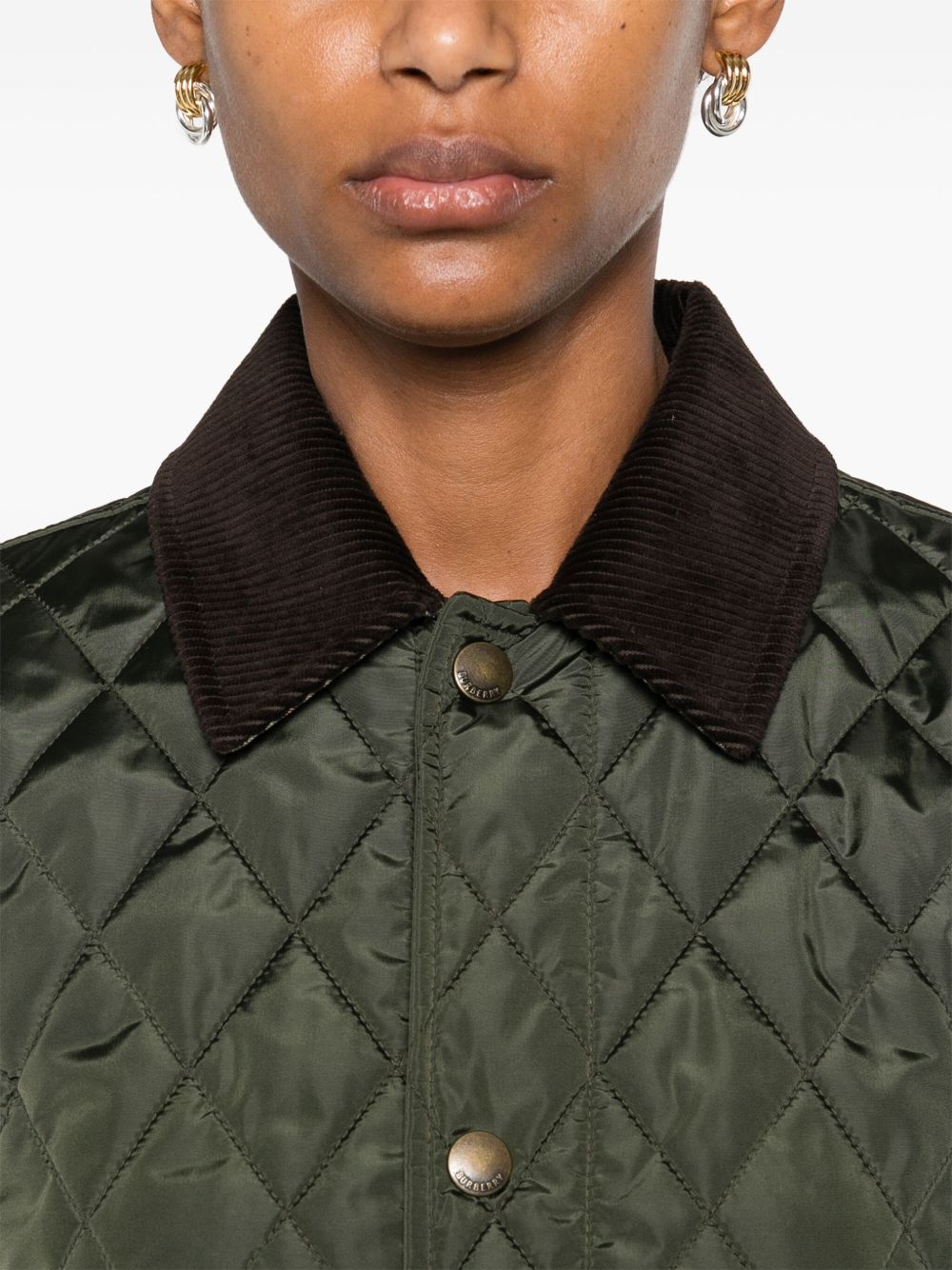 Burberry Quilted Jackets Green