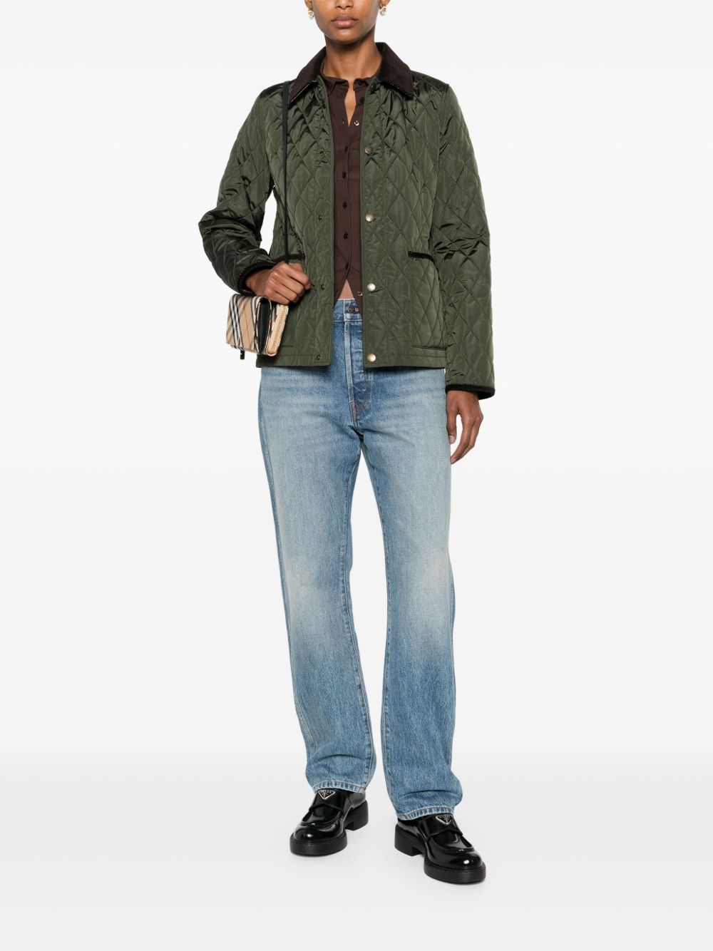 Burberry Quilted Jackets Green