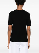Soft Goat Cashmere Crewneck Short-Sleeved Top Black