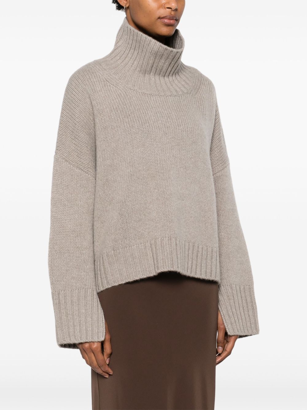 Soft Goat Girlfriend Cashmere Turtleneck Sweater Light Grey