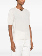 Soft Goat Cashmere Crewneck Short Sleeve Top White White