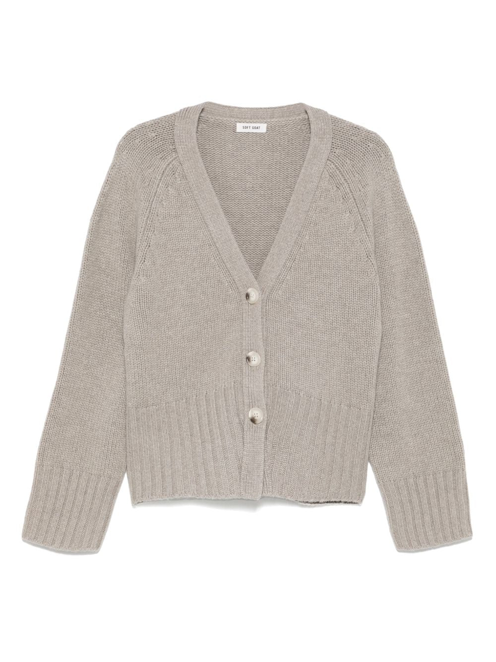 Soft Goat Cashmere V-Neck Cardigan Light Grey Light Grey