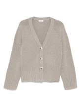 Soft Goat Cashmere V-Neck Cardigan Light Grey Light Grey