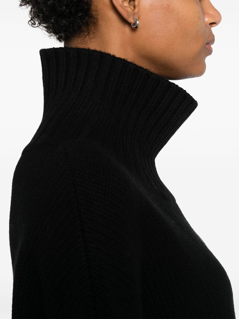 Soft Goat Cashmere Turtleneck Jumper Black Black