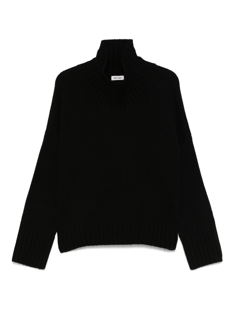 Soft Goat Cashmere Turtleneck Jumper Black Black