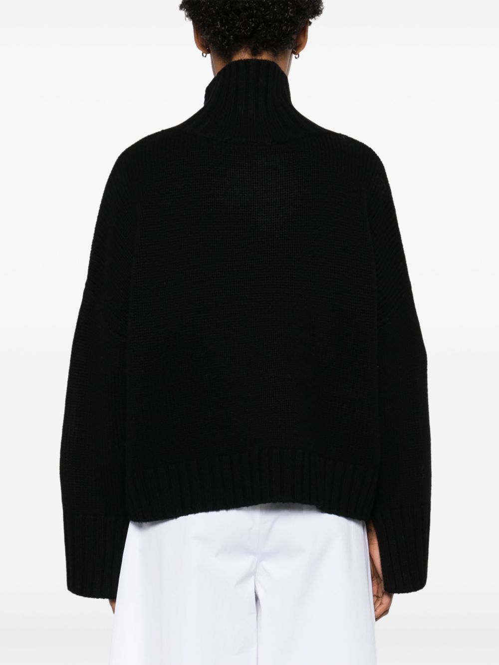 Soft Goat Cashmere Turtleneck Jumper Black Black