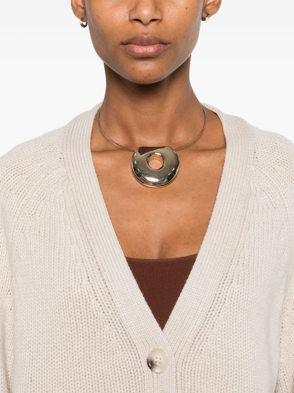 Soft Goat Cashmere V-Neck Cardigan Ivory Ivory