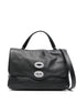 Zanellato Postina Daily Medium Grained Leather Handbag Black