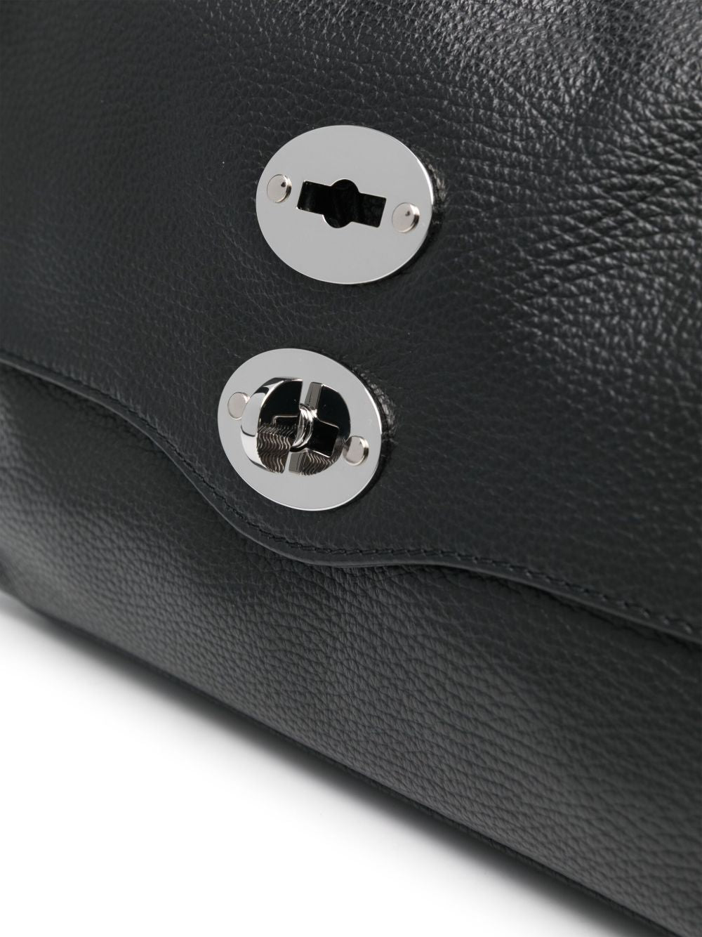 Zanellato Postina Daily Medium Grained Leather Handbag Black