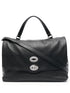 Zanellato Postina Daily Medium Calf Leather Handbag Black